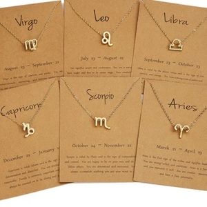 Brand New. ZodiacGold Color Charm Necklaces